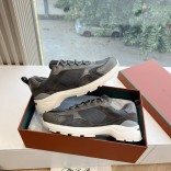 Женские кожаные кроссовки Loro Piana Premium - Grey