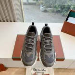 Женские кожаные кроссовки Loro Piana Premium - Grey