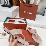 Женские замшевые шлёпанцы Loro Piana Premium - Pink