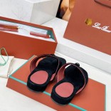 Женские замшевые шлёпанцы Loro Piana Premium - Black