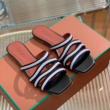 Женские кожаные шлёпанцы Loro Piana Premium