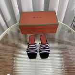 Женские кожаные шлёпанцы Loro Piana Premium