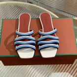 Женские кожаные шлёпанцы Loro Piana Premium