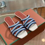 Женские кожаные шлёпанцы Loro Piana Premium