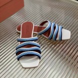 Женские кожаные шлёпанцы Loro Piana Premium