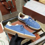 Женские замшевые кроссовки Loro Piana Premium - Blue