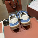 Женские замшевые кроссовки Loro Piana Premium - Blue