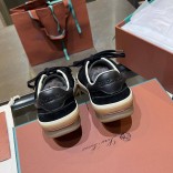 Женские замшевые кроссовки Loro Piana Premium - Black