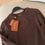 Женский базовый лонгслив Loro Piana Premium - Brown