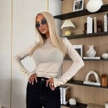 Женский базовый лонгслив Loro Piana Premium - Beige