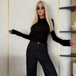 Женский базовый лонгслив Loro Piana Premium - Black