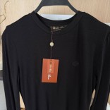 Женский базовый лонгслив Loro Piana Premium - Black