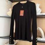 Женский базовый лонгслив Loro Piana Premium - Black