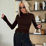 Женский базовый лонгслив Loro Piana Premium - Brown