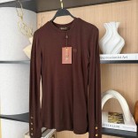 Женский базовый лонгслив Loro Piana Premium - Brown