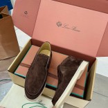 Женские замшевые лоферы Loro Piana premium - Brown