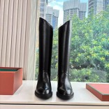 Женские кожаные сапоги Loro Piana premium - Black