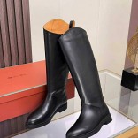 Женские кожаные сапоги Loro Piana premium - Black