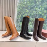 Женские кожаные сапоги Loro Piana premium - Black