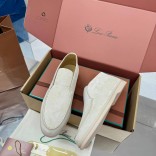 Женские замшевые лоферы Loro Piana premium - Beige