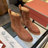 Женские замшевые сапоги Loro Piana premium - Brown