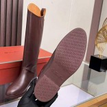 Женские кожаные сапоги Loro Piana premium - Brown