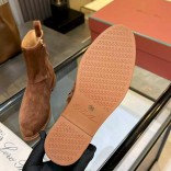 Женские замшевые сапоги Loro Piana premium - Brown