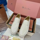 Женские замшевые лоферы Loro Piana premium - Beige