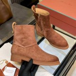 Женские замшевые сапоги Loro Piana premium - Brown