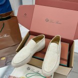 Женские замшевые лоферы Loro Piana premium - Beige