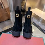 Женские замшевые сапоги Loro Piana premium - Black