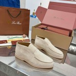 Женские замшевые лоферы Loro Piana premium - Beige