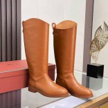 Женские кожаные сапоги Loro Piana premium - Chestnut