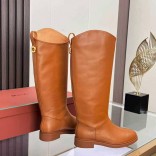 Женские кожаные сапоги Loro Piana premium - Chestnut