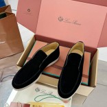 Женские замшевые лоферы Loro Piana premium - Black