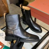 Женские кожаные сапоги Loro Piana premium - Black