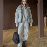 Женский костюм тройка на флисе Loro Piana premium - Beige