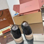 Женские замшевые лоферы Loro Piana premium - Grey