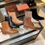 Женские кожаные сапоги Loro Piana premium - Black