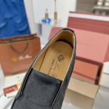 Женские замшевые лоферы Loro Piana premium - Grey