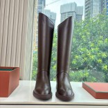 Женские кожаные сапоги Loro Piana premium - Brown