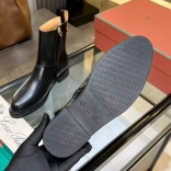 Женские кожаные сапоги Loro Piana premium - Black