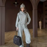 Женский костюм тройка на флисе Loro Piana premium - Beige