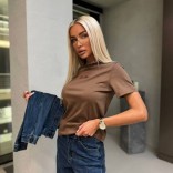 Женская базовая футболка Loro Piana premium - Brown