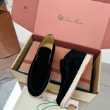 Женские замшевые лоферы Loro Piana premium - Black