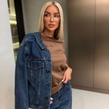 Женская базовая футболка Loro Piana premium - Brown