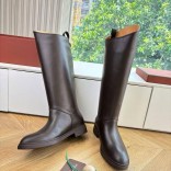 Женские кожаные сапоги Loro Piana premium - Brown