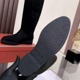 Женские замшевые сапоги Loro Piana premium - Black