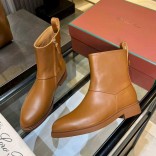 Женские кожаные сапоги Loro Piana premium - Chestnut