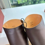 Женские кожаные сапоги Loro Piana premium - Brown